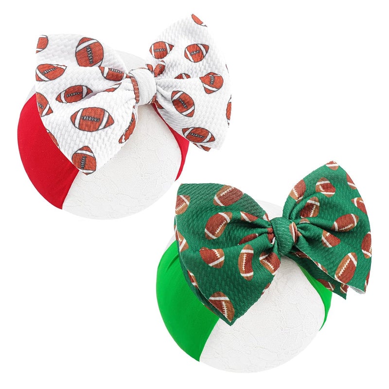 ONENINEDREAM Baby Girl Football Outfit Headbands for Baby Girls Sports Bows Super Bowl Hair Accessories Newborn Infant Headband Football Baby Clothes - Image 1
